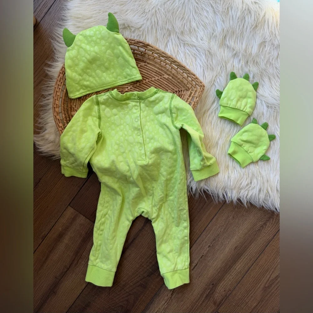 Disney Baby Mike Wazowski Monsters Inc. Costume Romper Outfit Size 12-18 Months - Picture 3 of 4